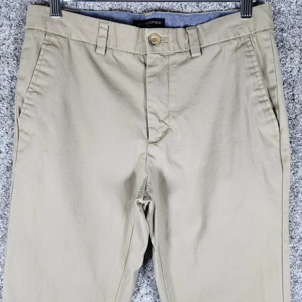 Banana Republic Aiden Chino Pants Mens 30x32 Tan Khaki Slim Fit Cotton Good